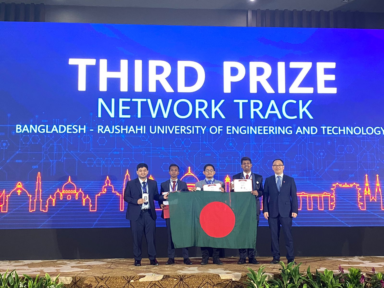 RUET Team Clinches Third Place in Huawei ICT Competition 2023-2024 Asia Pacific Regional Finals, Advances to Global Stage